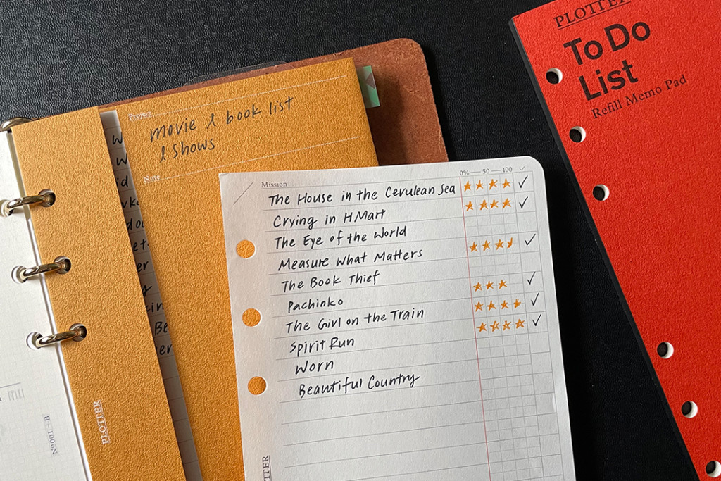 Example of To Do List spread for book reviews.