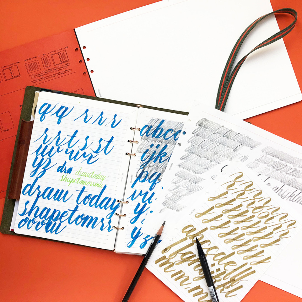 Calligraphy practice in PLOTTER in A5 Size using the 6 mm Lined Ruled Refills.