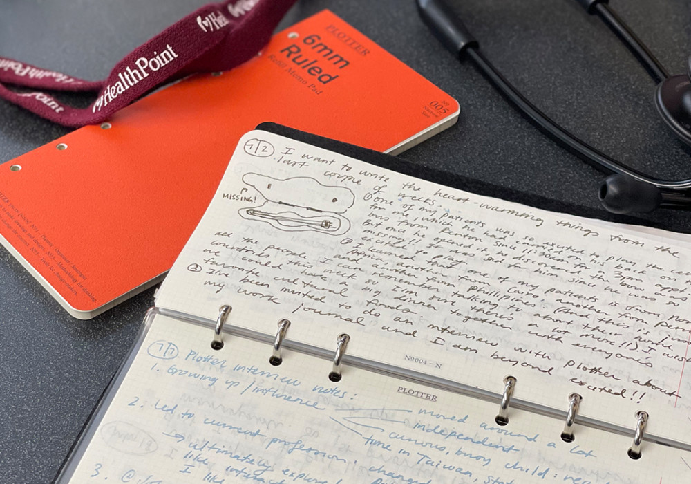 A PLOTTER in Narrow Size filled with notes.