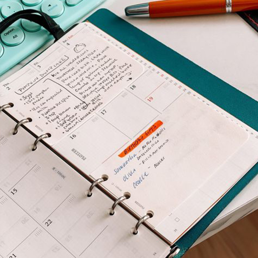 A example page of a PLOTTER in bible Size using the Monthly Schedule.