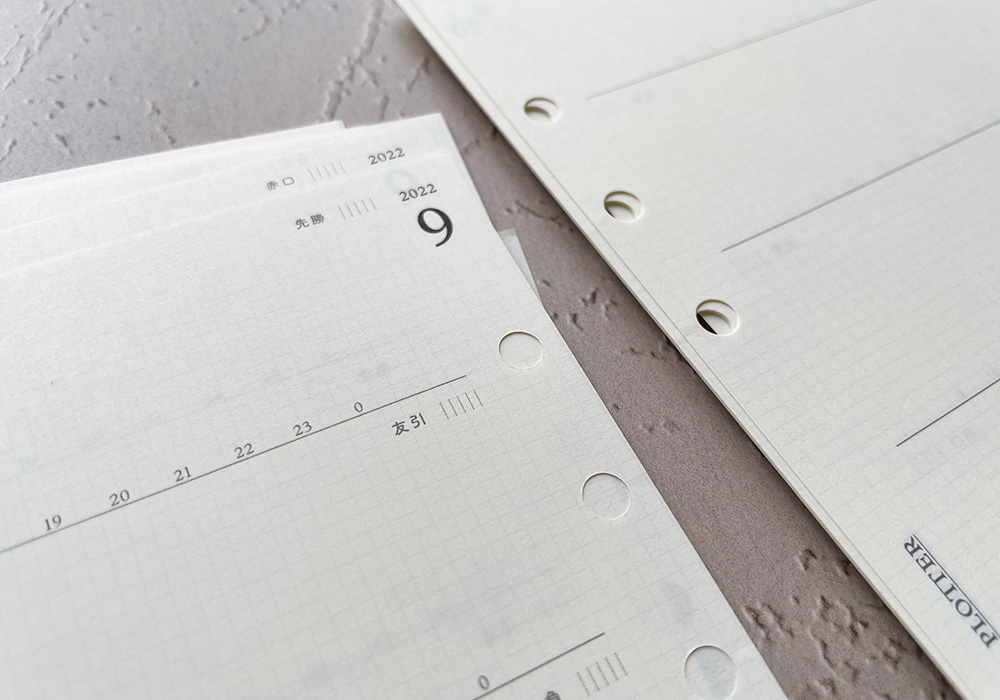 A close up of the corner of the PLOTTER Weekly Schedule 2022.