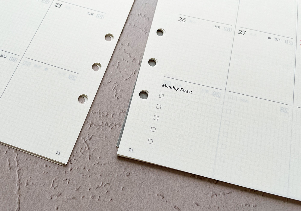 A close up on the checkbox feature of the PLOTTER Monthly Schedule section.