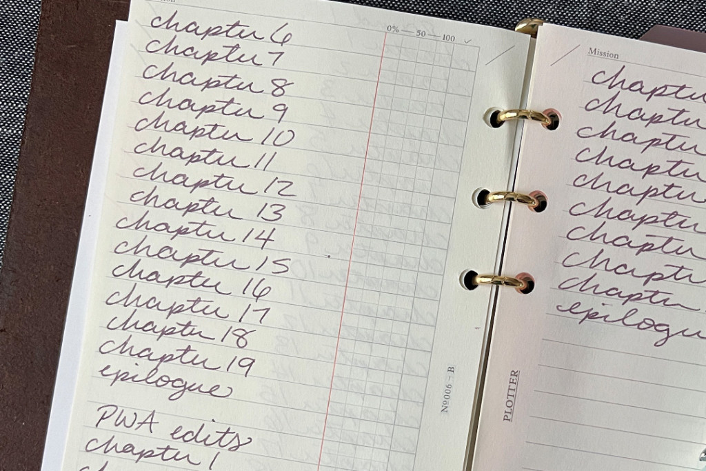 A To Do List refill pages that records chapters of a book that has yet to be edited.