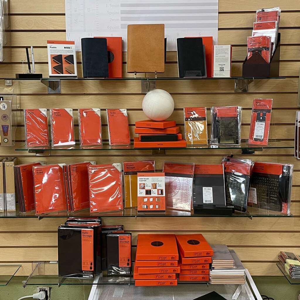 A wall display featuring PLOTTER products.