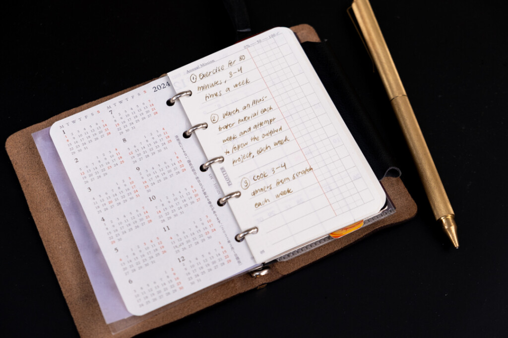 A sample page of a PLOTTER Monthly Schedule in Mini 5 Size.