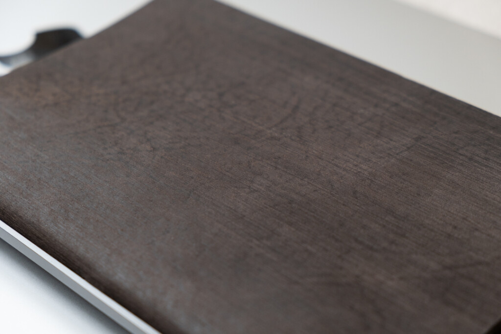 A PLOTTER Horse Hair II Leather Binder in gray.