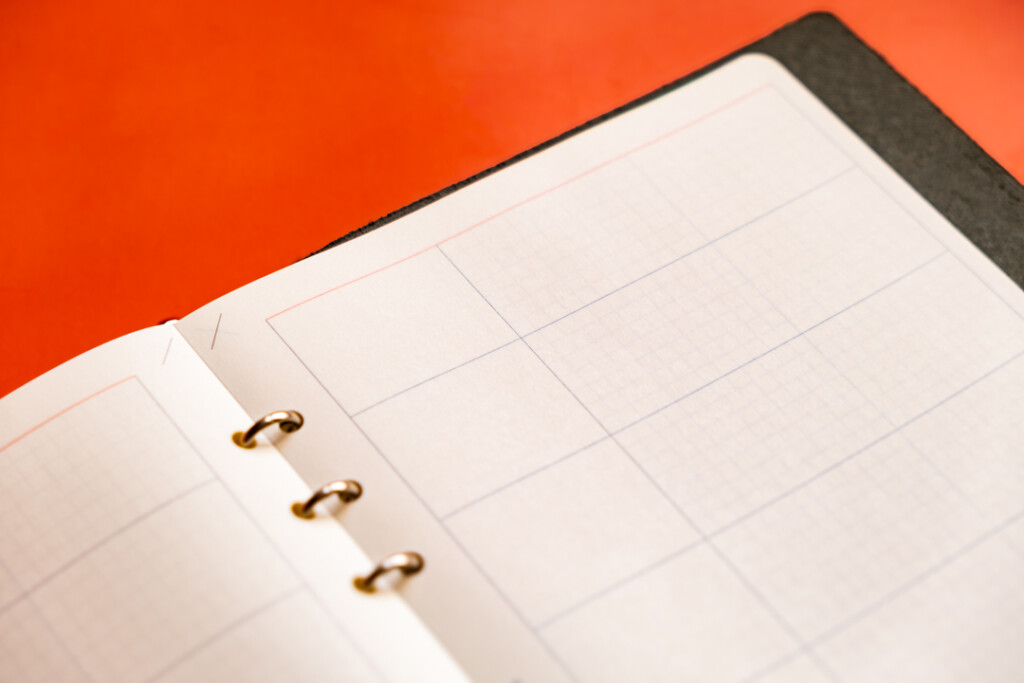 Close-up of A5 Size Chart Grid Refill.