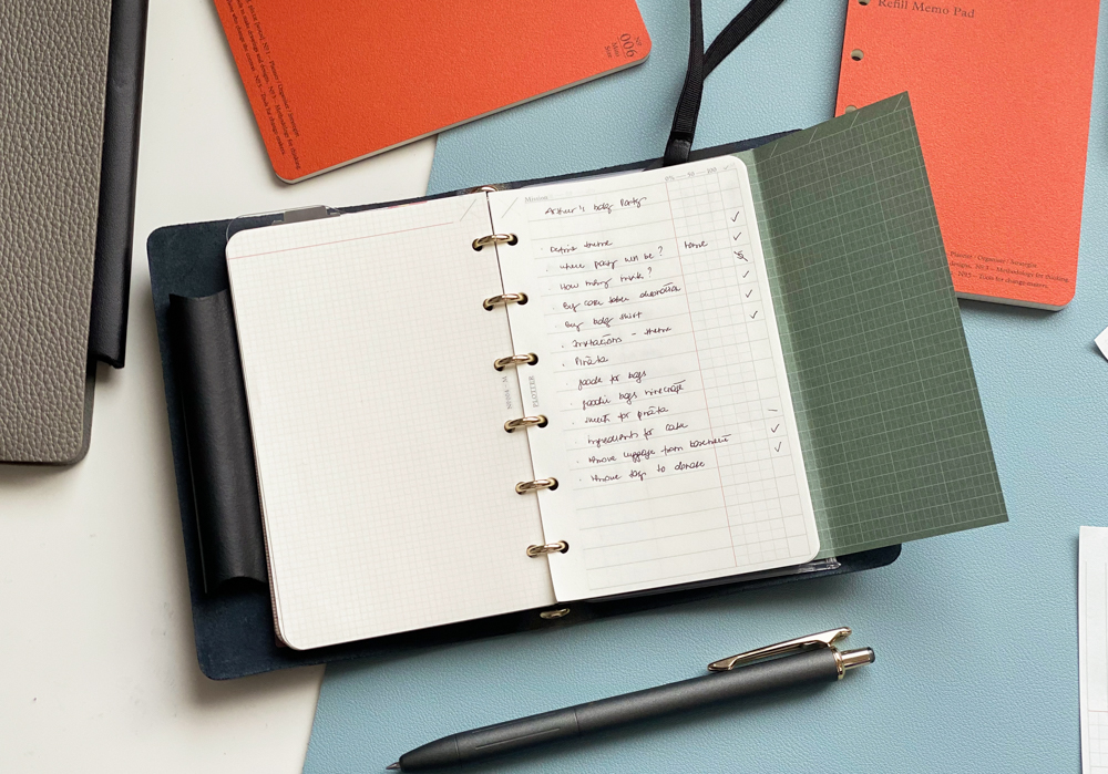 PLOTTER Mini Size open to a page with a to-do list.