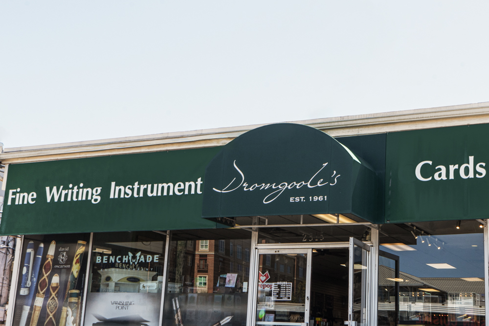 The exterior view of Dromgoole's storefront.