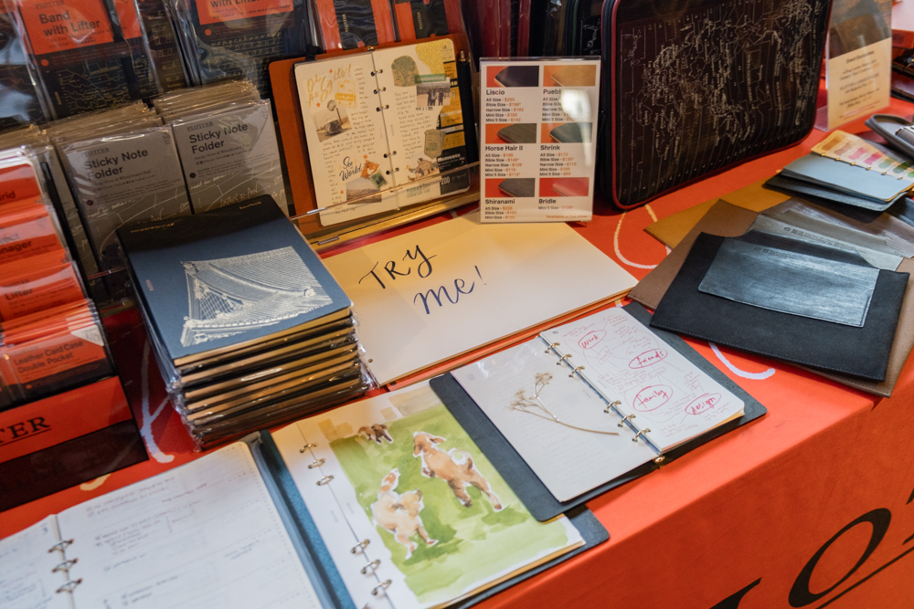 Close-up of the PLOTTER USA table at Chicago Stationery Fest 2025.