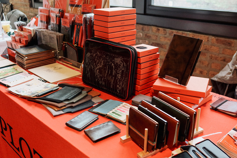 Close-up of the PLOTTER USA table at Chicago Stationery Fest 2025.