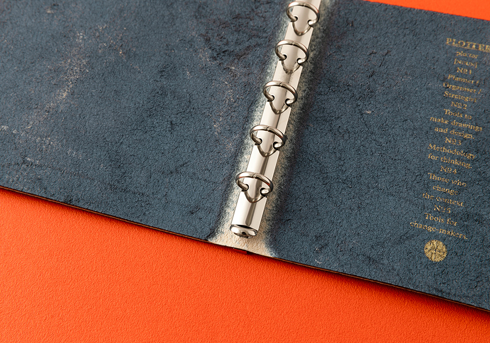The interior hue of Shiranami Leather showing the navy blue indigo dye.