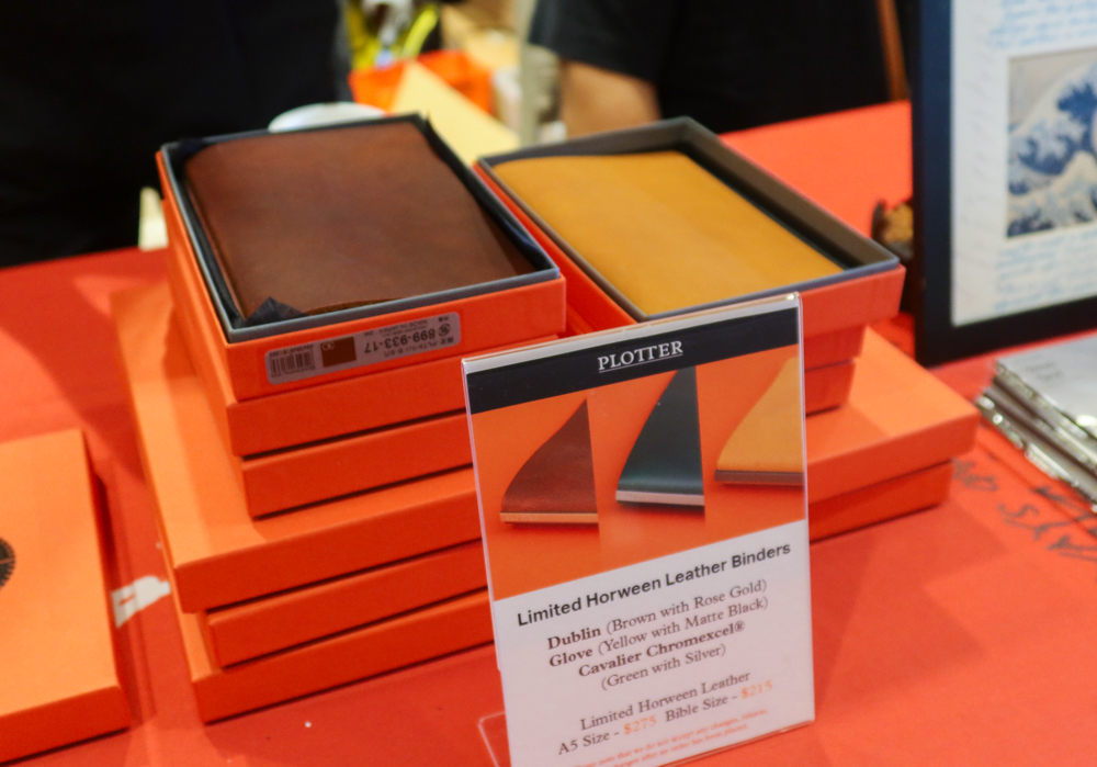 Event-Limited PLOTTER Leather Binders at the PLOTTER USA table at the SF Pen Show.