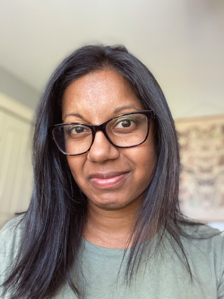 Close-up portrait of Sri-Lanka-Canadian Artist, Carola Sallis.