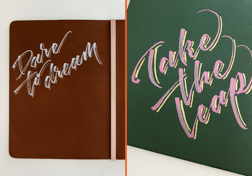 Customize your Leather Binder with special graffiti calligraphy.
