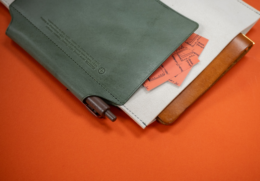 Ultrasuede® Leather Binder Case featuring green leather.