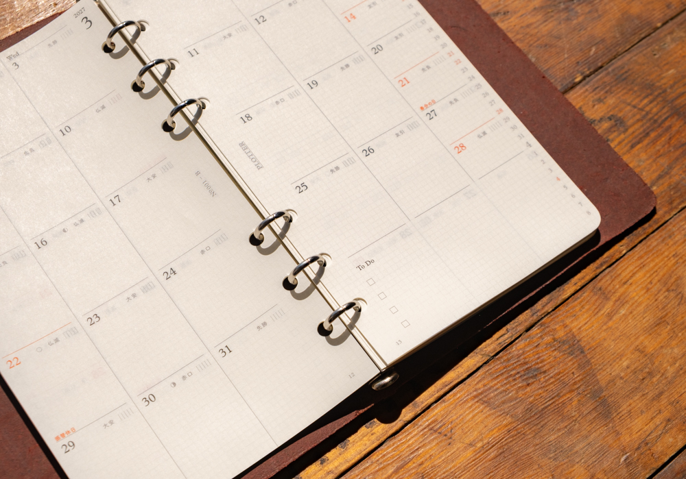 PLOTTER 2027 Monthly Schedule Refill.