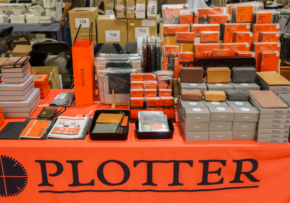 A view of the whole PLOTTER USA table at Stationery Fest 2026.